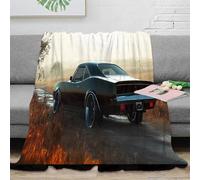 NTBSDVKDO stampa 3D Classic muscle car coperta da ufficio microfibra biancheria da letto lavabile plaid da ufficio morbido e caldo non perde pelo per lavoro vintage American 80×90inch(200x230cm)
