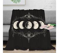 NTBSDVKDO stampa 3D Moon phases coperta da letto microfibra biancheria da letto anti-pilling coperta da letto calda per giovani single in monolocale mystical celestial design 50x60inch(127x152cm)