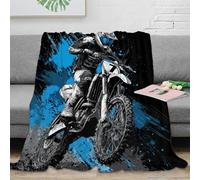 NTBSDVKDO stampa 3D Motocross rider coperta da camera da letto microfibra biancheria da letto anti-pilling plaid da camera morbido per giovani single in casa Action sports 80×90inch(200x230cm)