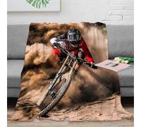 NTBSDVKDO stampa 3D MountainBikeRider coperta microfibra biancheria da letto anti-pilling e calda plaid compatto per regali di laurea ActionSportsStyle 60x80inch(150x200cm)
