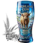 NTBYNT Bicchieri da Birra in Vetro, 500ML, Forme di Highland Cow, Pils, bicchieri da birra Stout Ale, per birra, boccale di birra, lavabile in lavastoviglie (Blu)
