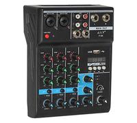 Ntcpefy Mixer audio portatile Mixer a 4 canali con effetto riverbero per Karaoke USB Stage KTV
