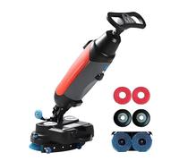 NTDMSFWM Macchina for pavimenti for una pulizia efficiente, lavasciuga pavimenti commerciale con guida da terra, lucidatrice a tampone, doppie spazzole, for magazzini, negozi al dettaglio(Red)
