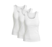 Ntelioglou Confezione da 3 canottiere da donna a fascia, elasticizzate, basic, per l'uso quotidiano, aderente e elasticizzata, comoda da abbinare e come biancheria intima, bianco, 3 pezzi, XL