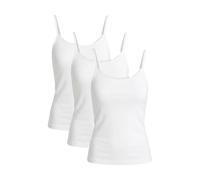 Ntelioglou Confezione da 3 canottiere da donna con spalline sottili, con finiture in pizzo, elasticizzate, basic, per l'uso quotidiano, comoda canottiera attillata, versatile da abbinare e come