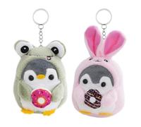 NTEVXZ 2 pcs Pinguino Portachiavi,Portachiavi a Forma di Pinguino, Piccolo Ciondolo a Forma di Pinguino,Carino Ciondolo Chiave,Anello Portachiavi per Bambini