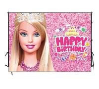 NTEVXZ Barbi Party Backdrop, Barbi Sfondo Compleanno, Barbiprincess Party Backdrop, Decorazione Compleanno, per Studio Shoot Foto Puntelli Booth (150x100 cm)