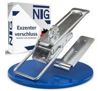 NTG Chiusura eccentrica con piastra di fissaggio | 210 mm | zincato e resistente alle intemperie | Chiusura a tensione per rimorchio | Chiusura per sponda | Chiusura a leva | Chiusura per rimorchio (1