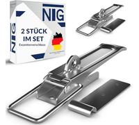 NTG Chiusura eccentrica con piastra di fissaggio | 210 mm | zincato e resistente alle intemperie | Chiusura a tensione per rimorchio | Chiusura per sponda | Chiusura a leva | Chiusura per rimorchio (2