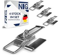 NTG Chiusura eccentrica Piastra di Fissaggio | 210 mm | Chiusura a Tensione per rimorchio | Chiusura per sponda | Chiusura a Leva | Chiusura per rimorchio (4 Pezzi)