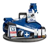 NTG, cric idraulico per auto certificato TÜV, con chiave dinamometrica e dadi per cerchioni in alluminio, capacità 2t/2000 kg, altezza 130 - 330 mm, per officina auto