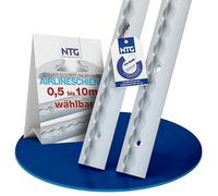 NTG Set di binari per airline, 0,5 - 10 metri, certificato TÜV, forma semicircolare, sicurezza del carico per camion e camper - binario di ancoraggio forato in alluminio argento - listello di