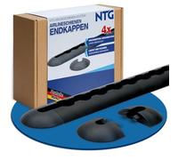 NTG Tappo terminale per guida Airline nero (4 pezzi) | forma semicircolare | certificato TÜV | tappo per guida aerea | tappo terminale binario Airline | in plastica | varie quantità