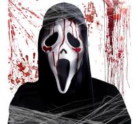 NTGFU Maschera Ghostface - Costume Horror per Halloween, Maschera Scream con Sangue per Adulti - Ideale per Feste di Halloween