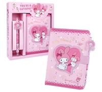 NTGFU Notebook Cartoon and Pen Set, Cute Stationery Set for Kids Teens,Stationery Gifts for Girls, Purple Notebook Diary with Pen for School Supplies，Best Birthday Gifts for Girls