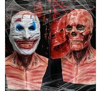 NTGFU Scheletro Halloween Maschera da Clown, Maschera di Halloween, per Giocare Terrifier the Walking Dead - Costume da Jolly da Uomo, Costume di Halloween da uomo per feste di Halloween Cosplay