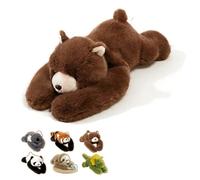 NTHFECG Cuscino di peluche ponderato, morbido, lenitivo per alleviare l'ansia e dormire meglio, per bambini e adulti, bradio, koala, triceratop, orsacchiotto, comfort regolabile (E-45 cm)