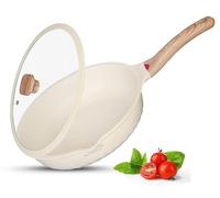 NTIGNIS® - Padella con coperchio, 30 cm, antigraffio, compatibile con induzione, interno antiaderente, manico resistente al calore, perfetta per cucinare tutti i giorni