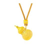 NTIYOU Collana da donna con pendente a forma di zucca placcata in oro con cordone intrecciato e amuleto di strass che porta fortuna, sicurezza, salute e successo