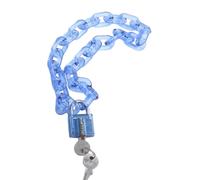 NTIYOU Collana da donna con pendente in acrilico trasparente con lucchetto, lucchetto in resina, collana girocollo a catena lunga trasparente(Blue)