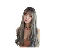 NTIYOU Parrucca Parrucche sintetiche for capelli lunghi ricci ondulati con frangia for parrucca da donna Parrucche lunghe for feste resistenti al calore for uomo Donne