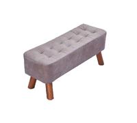 NTIYOU Poggiapiedi Panca portatile Poggiapiedi da ufficio moderno e casual Struttura in legno massello Attrezzo for piedi Comodo e traspirante for soggiorno Sgabello creativo Sala(Gris)