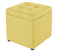 NTIYOU Poggiapiedi Panca quadrata Supporto in legno Poggiapiedi imbottito multiuso Pouf Sedia Sgabello Rivestimento in tessuto Rivestimento in lino sfoderabile Sala