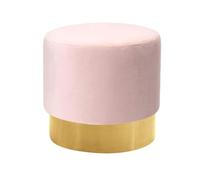 NTIYOU Poggiapiedi Poggiapiedi imbottito con supporto rotondo, pouf, pouf, sedia, divano, sgabello, rivestimento in tessuto, aspetto sfoderabile in flanella (rosa chiaro) Sala