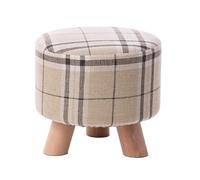 NTIYOU Poggiapiedi Poggiapiedi rotondo creativo Pouf imbottito Pouf Cambia scarpa Panca piccola Poggiapiedi durevole in legno massello Sgabello for divano for trucco Sala