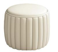 NTIYOU Poggiapiedi Pouf in pelle Sgabello semplice Portico Sgabello basso Piccolo poggiapiedi rotondo Sgabello for divano for camera da letto Soggiorno Sgabello creativo Sala(Blanc)