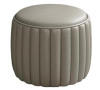 NTIYOU Poggiapiedi Pouf in pelle Sgabello semplice Portico Sgabello basso Piccolo poggiapiedi rotondo Sgabello for divano for camera da letto Soggiorno Sgabello creativo Sala(Gris)