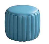 NTIYOU Poggiapiedi Pouf in pelle Sgabello semplice Portico Sgabello basso Piccolo poggiapiedi rotondo Sgabello for divano for camera da letto Soggiorno Sgabello creativo Sala(Light blue)