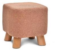 NTIYOU Poggiapiedi Pouf quadrato in legno con supporto in legno imbottito, pouf ottomano, sedia, sgabello, rivestimento in tessuto, 4 gambe, rivestimento in lino rimovibile (verde) Sala(Red)