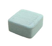 NTIYOU Poggiapiedi Sgabello a piedi quadrati Sgabello for cambio scarpe da ingresso ottomano Sgabello con cuscino in futon intrecciato Sgabello basso for camera da letto Sgabello creativo Sala(Blue)