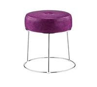 NTIYOU Poggiapiedi Sgabello in ferro pouf poggiapiedi bar cambio scarpe sgabello sedile imbottito in pelle cornice for trucco viola chiaro Sala