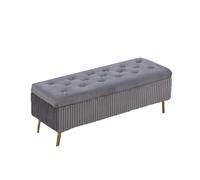 NTIYOU Poggiapiedi Sgabello lungo for scarpe in velluto leggero di lusso con panca portaoggetti multifunzionale Sgabello lungo for sgabello creativo for la stanza Sala(Light Gray)