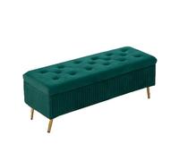 NTIYOU Poggiapiedi Sgabello lungo for scarpe in velluto leggero di lusso con panca portaoggetti multifunzionale Sgabello lungo for sgabello creativo for la stanza Sala(Dark Green)