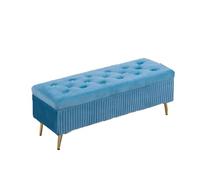 NTIYOU Poggiapiedi Sgabello lungo for scarpe in velluto leggero di lusso con panca portaoggetti multifunzionale Sgabello lungo for sgabello creativo for la stanza Sala(Blue)