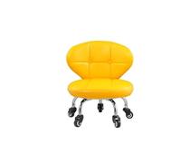 NTIYOU Poggiapiedi Sgabello piccolo con ruote Sgabello basso Portico Sgabello cambio scarpe Sgabello divano Poggiapiedi Sgabello in pelle Sgabello creativo Sala(Yellow,22cm)