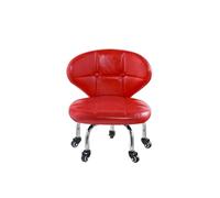 NTIYOU Poggiapiedi Sgabello piccolo con ruote Sgabello basso Portico Sgabello cambio scarpe Sgabello divano Poggiapiedi Sgabello in pelle Sgabello creativo Sala(Red,22cm)