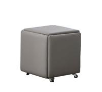 NTIYOU Poggiapiedi Sgabello pieghevole 5 in 1 Sgabello portaoggetti for divano Sgabello portaoggetti in ferro Sgabello cambio scarpe for la casa Soggiorno Sgabello creativo Sala(China Grey)