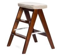 NTIYOU Poggiapiedi Sgabello pieghevole in legno massello sgabello for uso domestico semplice e moderno sgabello pieghevole portatile panca sgabello alto da cucina multifunzionale Sala