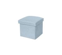 NTIYOU Poggiapiedi Sgabello portaoggetti in lino Contenitore multifunzionale Ottomano Cubo Sgabello portaoggetti pieghevole Sgabello poggiapiedi Sgabello creativo Sala(Light Blue)