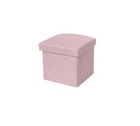 NTIYOU Poggiapiedi Sgabello portaoggetti in lino Contenitore multifunzionale Ottomano Cubo Sgabello portaoggetti pieghevole Sgabello poggiapiedi Sgabello creativo Sala(Pink)