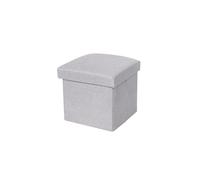 NTIYOU Poggiapiedi Sgabello portaoggetti in lino Contenitore multifunzionale Ottomano Cubo Sgabello portaoggetti pieghevole Sgabello poggiapiedi Sgabello creativo Sala(Gris)