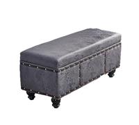 NTIYOU Poggiapiedi Sgabello portaoggetti rettangolare multifunzionale con ampio spazio portaoggetti Sgabello portaoggetti for cambio scarpe for sgabello creativo Sala(Dark Gray)