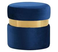 NTIYOU Poggiapiedi Supporto in legno Poggiapiedi imbottito Pouf Pouf Sedia Divano Sgabello Rivestimento in tessuto Aspetto flanella rimovibile (Blu) Sala