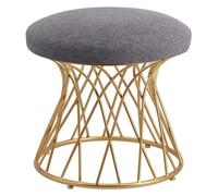 NTIYOU Poggiapiedi Supporto in metallo Poggiapiedi imbottito Pouf Pouf Sedia Divano Sgabello Rivestimento in tessuto Rimovibile Flanella Aspetto (Grigio scuro) Sala