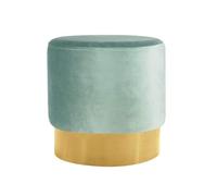 NTIYOU Poggiapiedi Supporto Rotondo Poggiapiedi Imbottito Pouf Pouf Sedia Divano Sgabello Rivestimento in Tessuto Sfoderabile Flanella Aspetto (Verde Chiaro) Sala