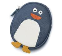 NTIYOU Portafogli Portafoglio Portafoglio da donna in pelle Porta carte multifunzione portatile Portamonete pinguino Tasca portamonete sottile di grande capacità unisex Durevole (Color : Denim Blue)